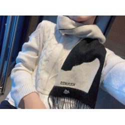 Sciarpa Hermès Horse in cashmere 30 x 140 cm Nero