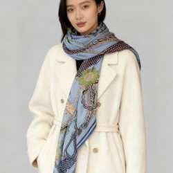 Replica Alta gamma Foulard quadrato in velluto intrecciato a mano Hermès, 140 blu
