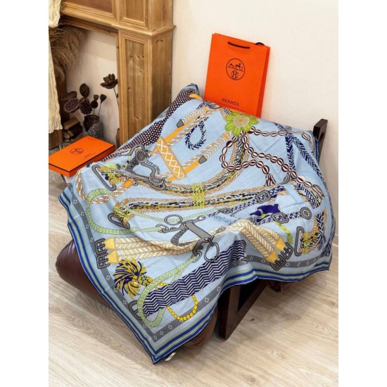 Replica Alta gamma Foulard quadrato in velluto intrecciato a mano Hermès, 140 blu Imitazioni Replica Alta gamma Foulard quadrato in velluto intrecciato a mano Hermès, 140 blu