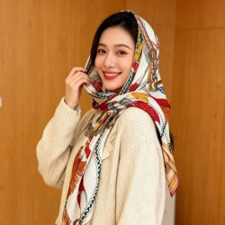 Replica Foulard quadrato in velluto intrecciato a mano Hermès, 140 arancione