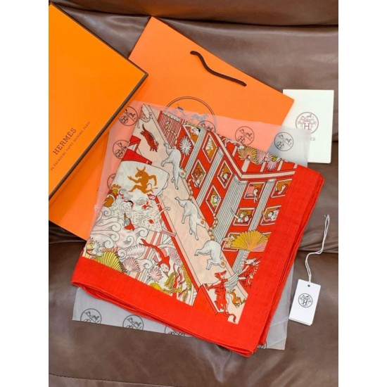 Replica Borsa Sciarpa reversibile in cashmere Hermès Animal City, 140 rosso Imitazioni Replica Borsa Sciarpa reversibile in cashmere Hermès Animal City, 140 rosso