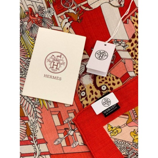 Replica Borsa Sciarpa reversibile in cashmere Hermès Animal City, 140 rosso Imitazioni Replica Borsa Sciarpa reversibile in cashmere Hermès Animal City, 140 rosso