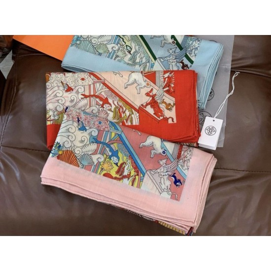 Replica Borsa Sciarpa reversibile in cashmere Hermès Animal City, 140 rosso Imitazioni Replica Borsa Sciarpa reversibile in cashmere Hermès Animal City, 140 rosso
