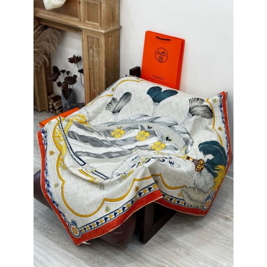 Replica Foulard quadrato in velluto double face tinta unita Hermès Sweet Saddleware, 140 arancione Imitazioni Replica Foulard quadrato in velluto double face tinta unita Hermès Sweet Saddleware, 140 arancione