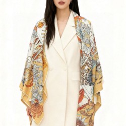 Replica Pari Hermès Rare Treasures Fazzoletto in cashmere reversibile 140 03