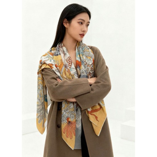 Replica Pari Hermès Rare Treasures Fazzoletto in cashmere reversibile 140 03 Imitazioni Replica Pari Hermès Rare Treasures Fazzoletto in cashmere reversibile 140 03