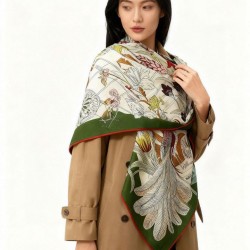 Replica Hermès Rare Treasures Fazzoletto in cashmere reversibile 140 04