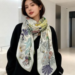 Replica Hermès Rare Treasures Fazzoletto in cashmere reversibile 140 05