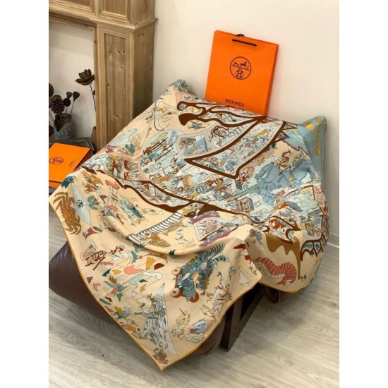 Replica Scialle in velluto reversibile Hermès Equestrian Academy 140 02 Imitazioni Replica Scialle in velluto reversibile Hermès Equestrian Academy 140 02