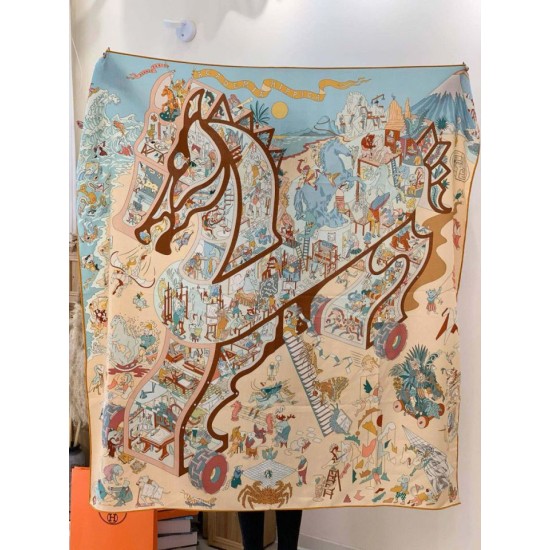 Replica Scialle in velluto reversibile Hermès Equestrian Academy 140 02 Imitazioni Replica Scialle in velluto reversibile Hermès Equestrian Academy 140 02