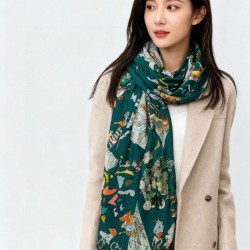 Replica Alta gamma Hermès Equestrian Academy Scialle in velluto reversibile 140 Verde
