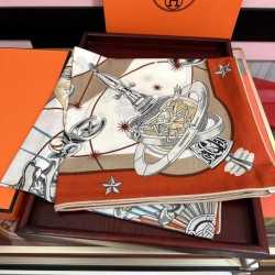 Replica Sciarpa in seta Hermès Starry Night Chorus e fazzoletto quadrato in cashmere 140