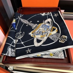 Replica Sciarpa in seta Hermès Starry Night Chorus e fazzoletto quadrato in cashmere 140 03