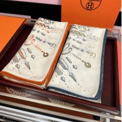 Replica Sciarpa in seta Hermès Starry Night Chorus e fazzoletto quadrato in cashmere 140 02