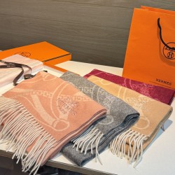 Replica Sciarpa classica in lana d'agnello Hermès 30 x 200 03