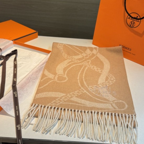Replica Sciarpa classica in lana d'agnello Hermès 30 x 200 03