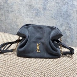 Replica Borsa a tracolla YSL Saint Laurent Jamie pelle scamosciata Grigio