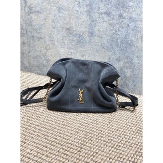 Replica Borsa a tracolla YSL Saint Laurent Jamie pelle scamosciata Grigio Imitazioni Replica Borsa a tracolla YSL Saint Laurent Jamie pelle scamosciata Grigio