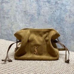 Replica Borsa a tracolla YSL Saint Laurent Jamie pelle scamosciata Foglia d'oro