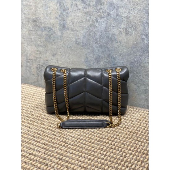 Replica Borsa a tracolla YSL Saint Laurent Mini Loulou Puffer Grigio urbano Imitazioni Replica Borsa a tracolla YSL Saint Laurent Mini Loulou Puffer Grigio urbano