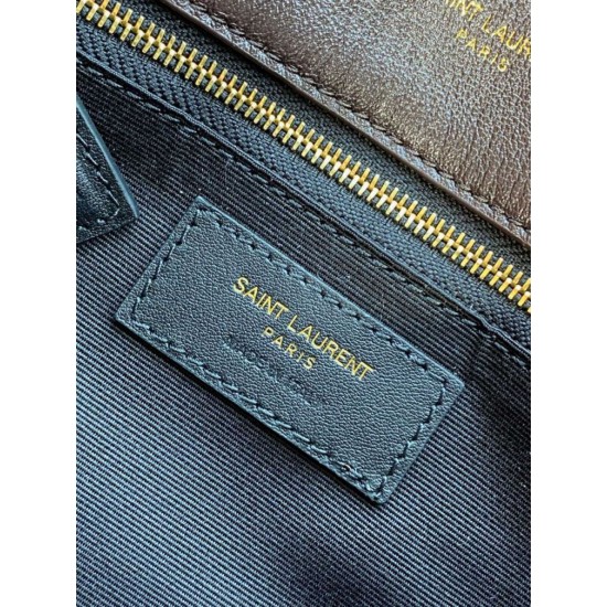 Replica Borse  a tracolla YSL Saint Laurent media Loulou Puffer Caffè