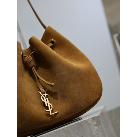 Replica Borsa a mano piccola Hobo PARIS VII YSL Saint Laurent pelle scamosciata giallo