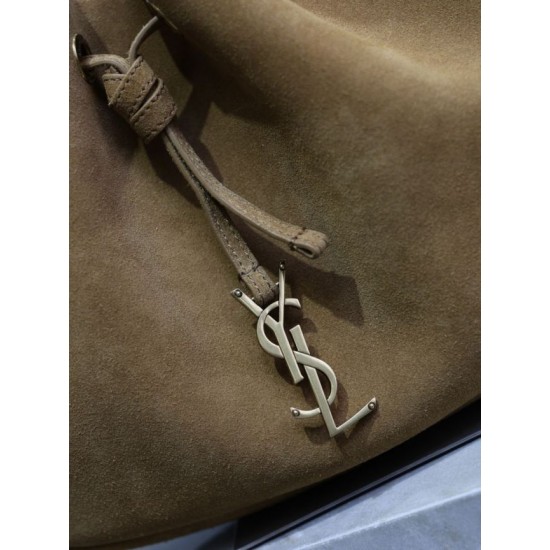 Replica Borsa a mano piccola Hobo PARIS VII YSL Saint Laurent pelle scamosciata giallo