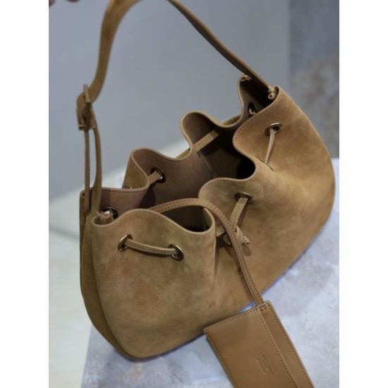 Replica Borsa a mano piccola Hobo PARIS VII YSL Saint Laurent pelle scamosciata giallo