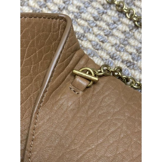 Replica Borsa a tracolla classica Calypso Mini YSL Saint Laurent con catena Marrone Imitazioni Replica Borsa a tracolla classica Calypso Mini YSL Saint Laurent con catena Marrone