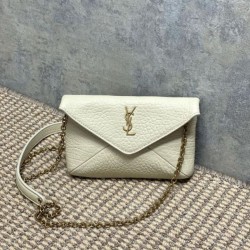 Replica Borse Firmate  a tracolla classica Calypso Mini YSL Saint Laurent con catena Beige