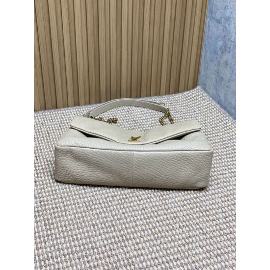 Replica Borsa a tracolla grande YSL Saint Laurent Calypso beige Imitazioni Replica Borsa a tracolla grande YSL Saint Laurent Calypso beige