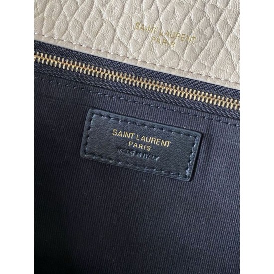 Replica Borsa a tracolla grande YSL Saint Laurent Calypso beige Imitazioni Replica Borsa a tracolla grande YSL Saint Laurent Calypso beige