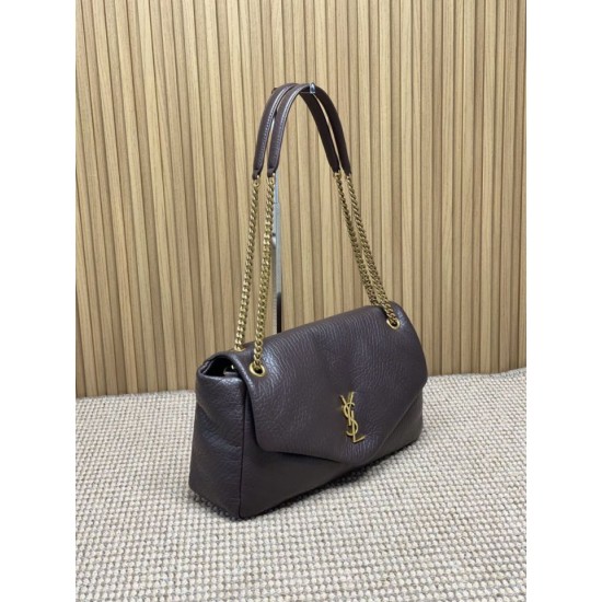 Replica Borsa a tracolla grande YSL Saint Laurent Calypso Caffè Imitazioni Replica Borsa a tracolla grande YSL Saint Laurent Calypso Caffè