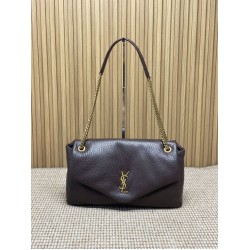 Borsa a tracolla grande YSL Saint Laurent Calypso Caffè