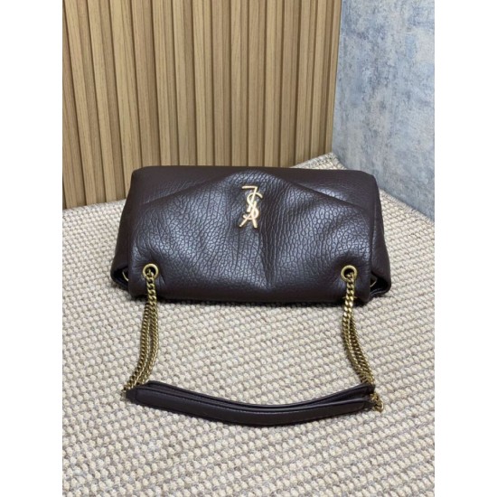 Replica Borsa a tracolla grande YSL Saint Laurent Calypso Caffè Imitazioni Replica Borsa a tracolla grande YSL Saint Laurent Calypso Caffè