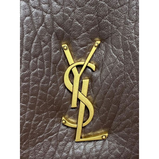 Replica Borsa a tracolla grande YSL Saint Laurent Calypso Caffè Imitazioni Replica Borsa a tracolla grande YSL Saint Laurent Calypso Caffè
