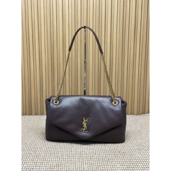 Replica Borsa a tracolla grande YSL Saint Laurent Calypso Caffè Imitazioni Replica Borsa a tracolla grande YSL Saint Laurent Calypso Caffè