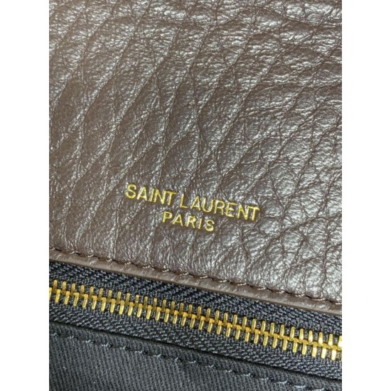 Replica Borsa a tracolla grande YSL Saint Laurent Calypso Caffè Imitazioni Replica Borsa a tracolla grande YSL Saint Laurent Calypso Caffè