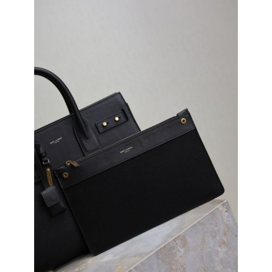 Replica Borsa tote Sac De Jour piccola/media/grande YSL Saint Laurent nera hardware dorato Imitazioni Replica Borsa tote Sac De Jour piccola/media/grande YSL Saint Laurent nera hardware dorato