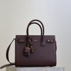 Replica Borsa tote Sac De Jour piccola/media/grande YSL Saint Laurent Borgogna