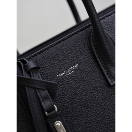 Replica Borsa tote Sac De Jour piccola/media/grande YSL Saint Laurent nera hardware argento Imitazioni Replica Borsa tote Sac De Jour piccola/media/grande YSL Saint Laurent nera hardware argento