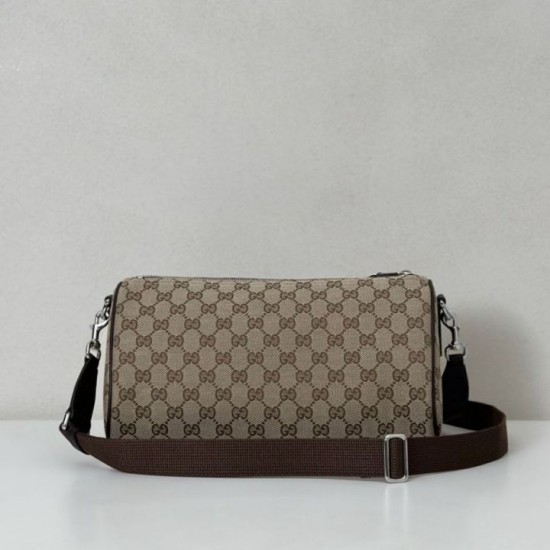 Replica Perfetta a tracolla cilindrica piccola da uomo Gucci in tela GG 834455 Imitazioni Replica Perfetta a tracolla cilindrica piccola da uomo Gucci in tela GG 834455