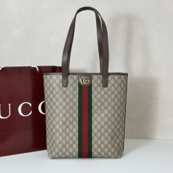Borsa Pari tote media Gucci Ophidia 834465 in tessuto GG marrone