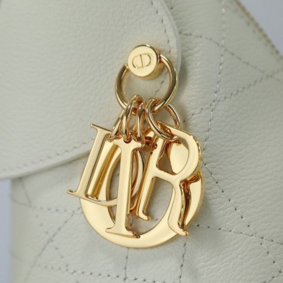 Replica Borse  Alta Qualità hobo Dior Voyage piccola/media piatta Macrocannage Bianco