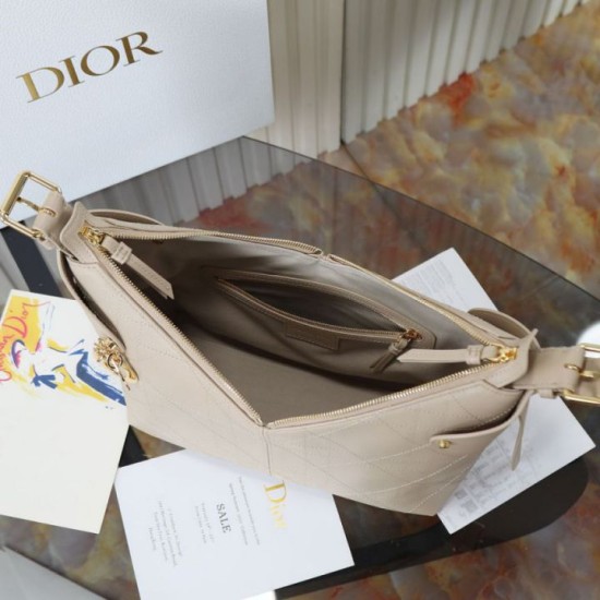Replica Borsa hobo Dior Voyage piccola/media piatta Macrocannage Albicocca Imitazioni Replica Borsa hobo Dior Voyage piccola/media piatta Macrocannage Albicocca