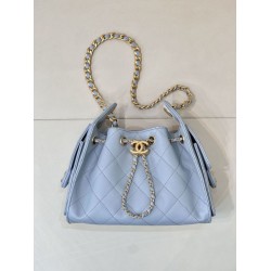 Borse hobo piccola Chanel 25 AS5631 Blu