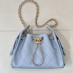 Replica Borse Imitazioni hobo piccola Chanel 25 AS5631 Blu