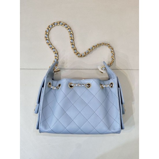 Replica Borse Imitazioni hobo piccola Chanel 25 AS5631 Blu