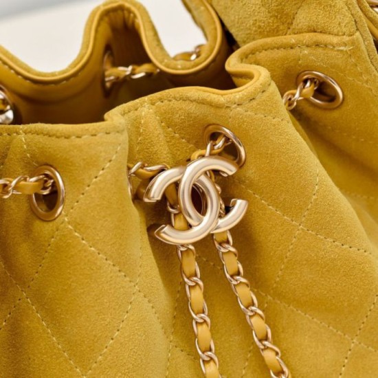 Replica Borsa hobo piccola Chanel 25 AS5631 scamosciata giallo