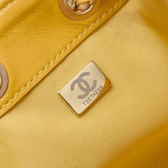 Replica Borsa hobo piccola Chanel 25 AS5631 scamosciata giallo